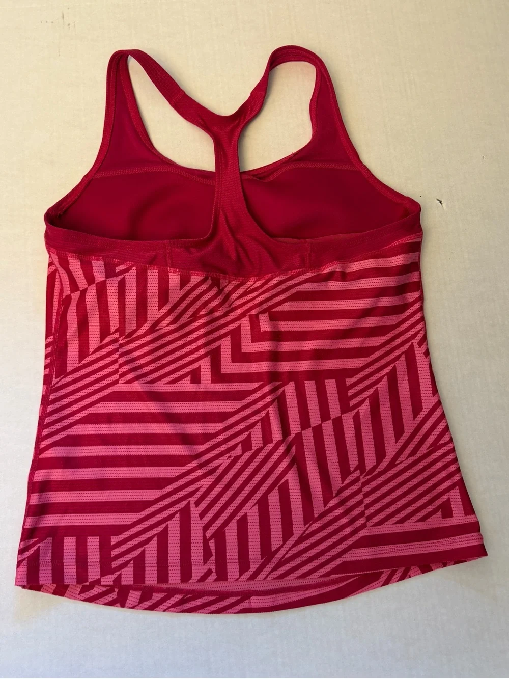 Vintage Nike Pink Athletic Tank Chevron Geometric Racerback Top Sz-L-(12-14).U15